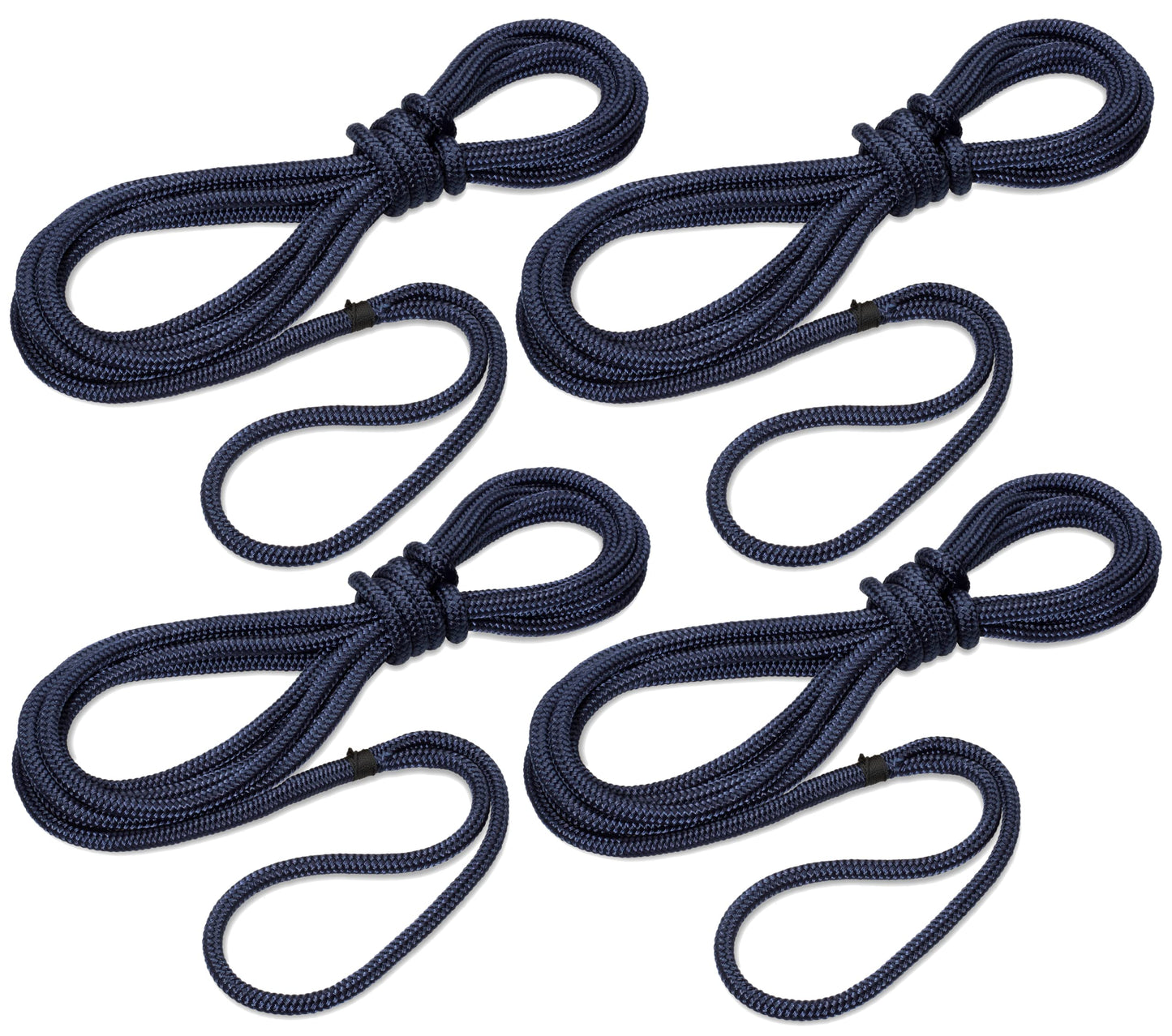 4er-Set Festmacherleine, Navyblau 2x6m Länge, 2x8m Länge