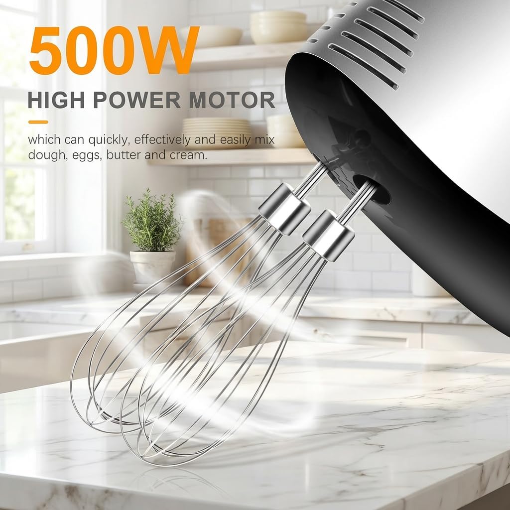 Handmixer Elektrisch mit 5 Geschwindigkeiten & Turbinenfunktion
