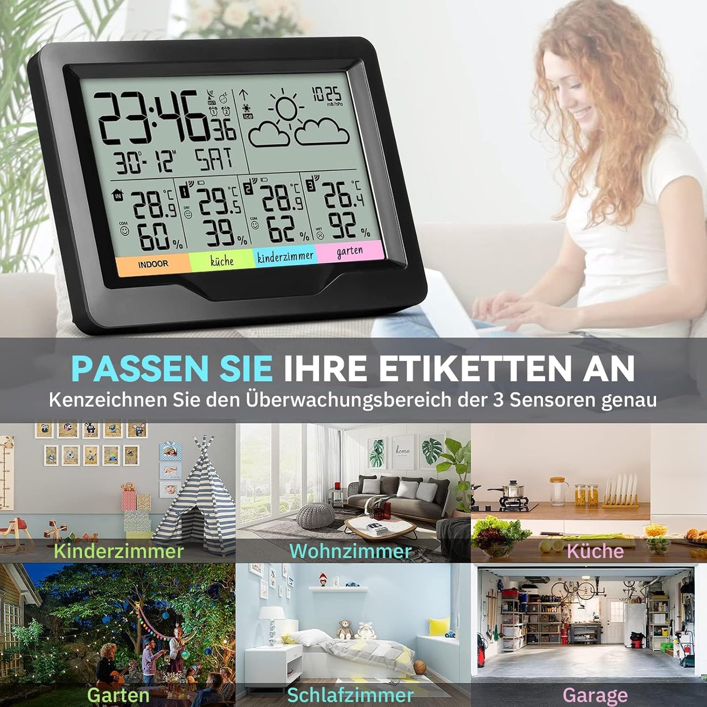 Funk-Wetterstation, Schwarz-Weiss-Bildschirm