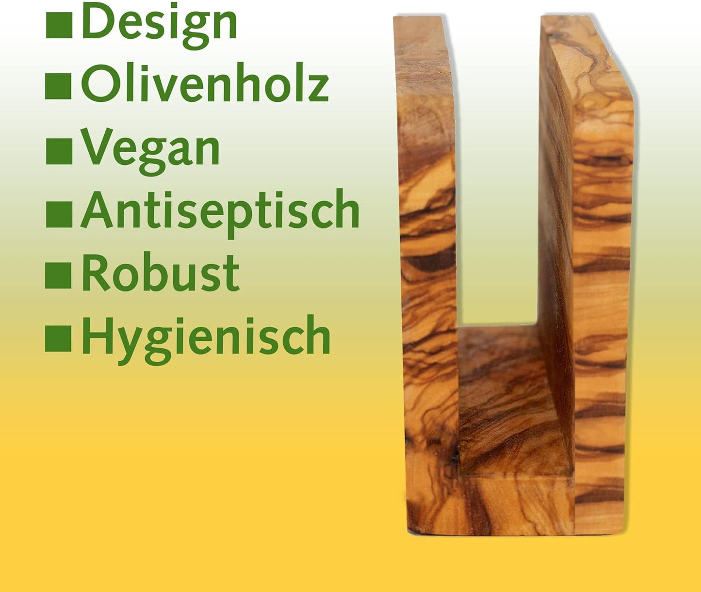 Serviettenhalter aus Olivenholz, 16 x 10 x 5 cm