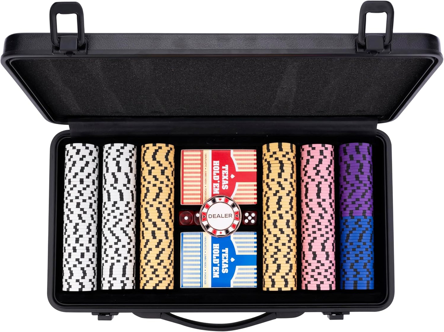 Pokerkoffer mit 300 Chips und Zubehör, 14 Gr - mit Werten 300 Chips 14 g