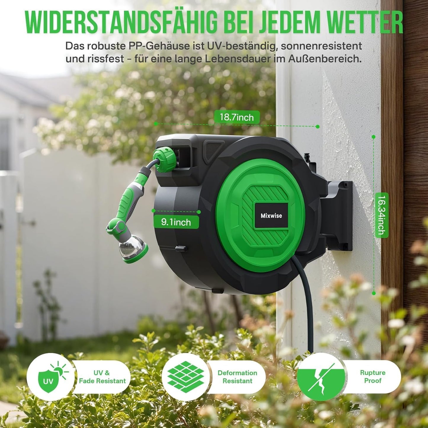Wand-Schlauchbox RollUp, Green