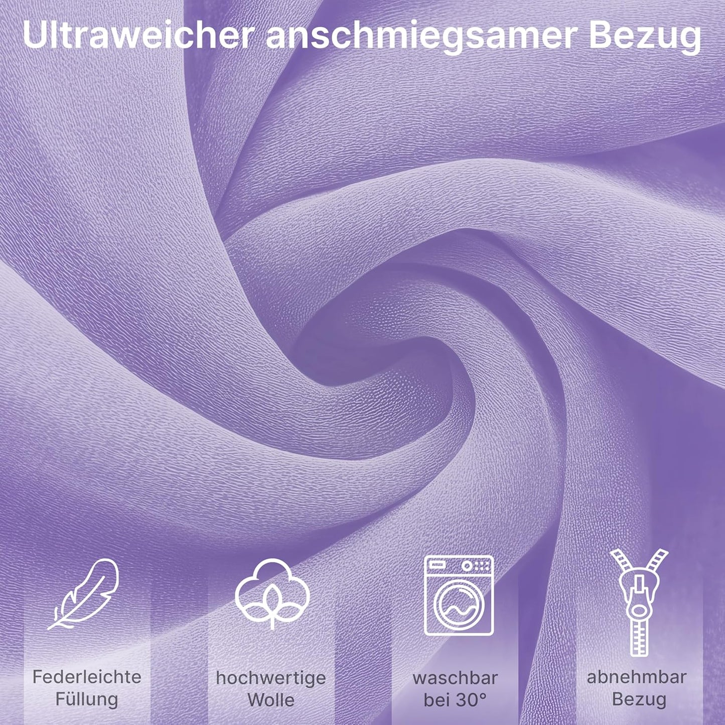 Seitenschläferkissen mit Bezug, Lila