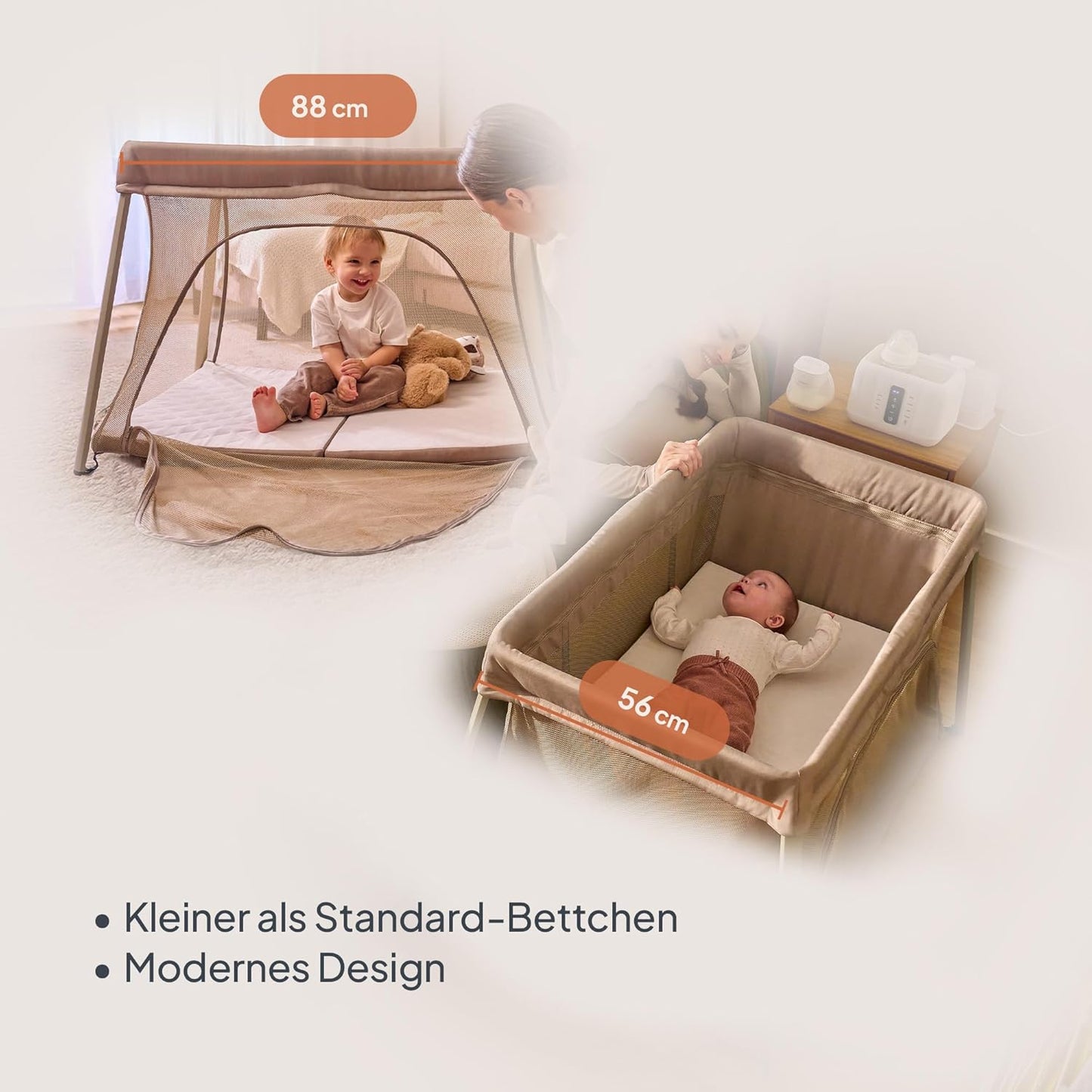3-in-1 Reisebett Alice, Beige