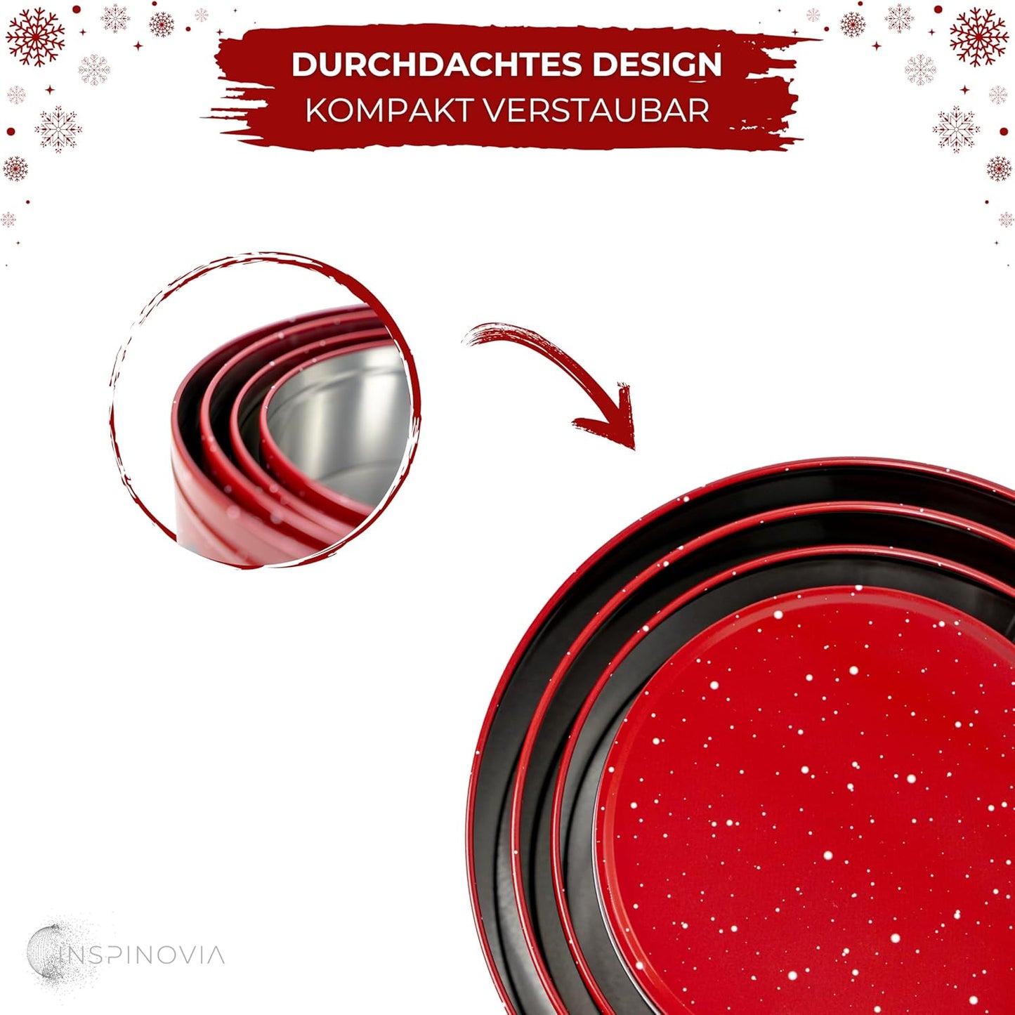 4er-Set Keksdosen für Weihnachtsplätzchen, Schneemann