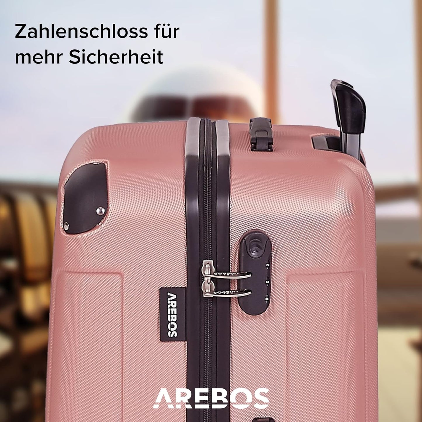 4tlg. Hartschalenkofferset, Rosé-gold