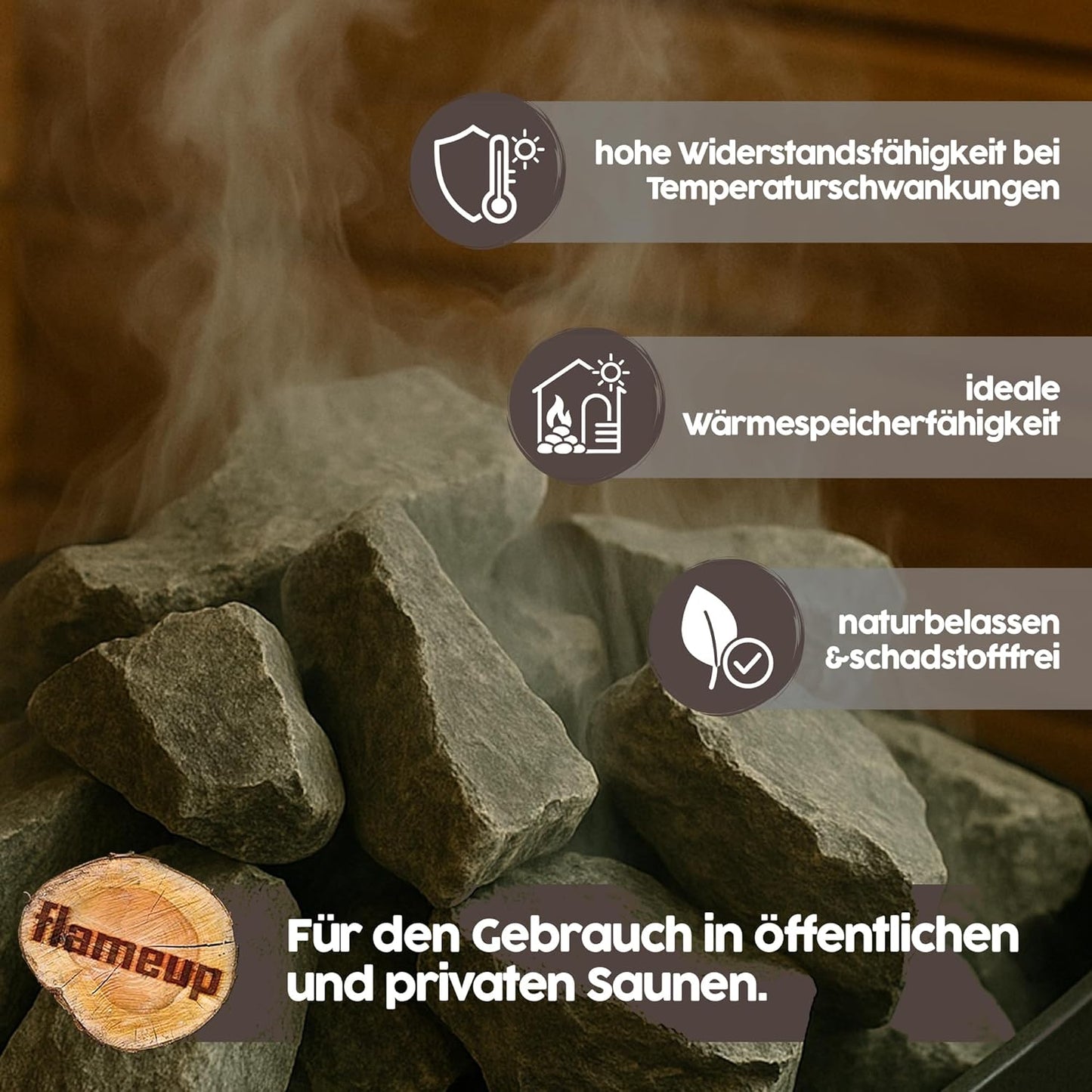 Saunasteine Diabas, 20 kg, 80-120 mm