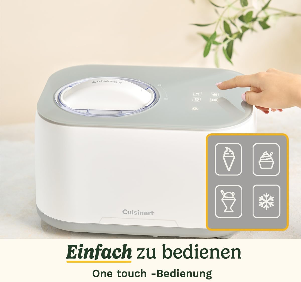 Selbstkühlende Eismaschine mit 3 Voreinstellungen, FreezeEase, Selbstfrierend Weiss
