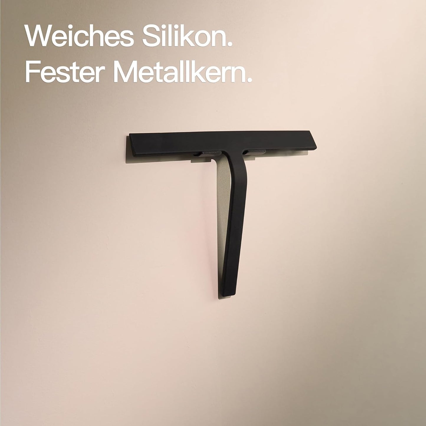Duschabzieher mit Halterung, Silikon, 28 cm, Schwarz 28 cm