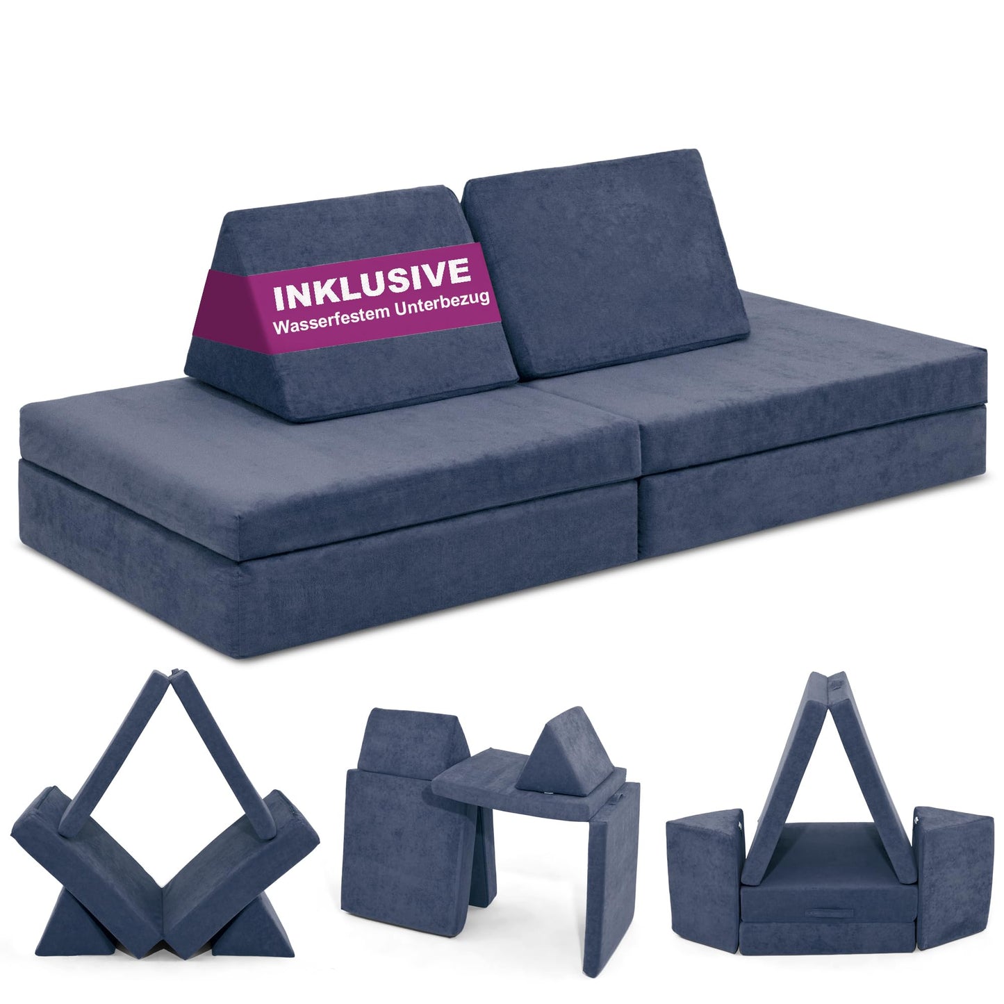 Spielsofa für Kinder, Drachenschuppen Blau