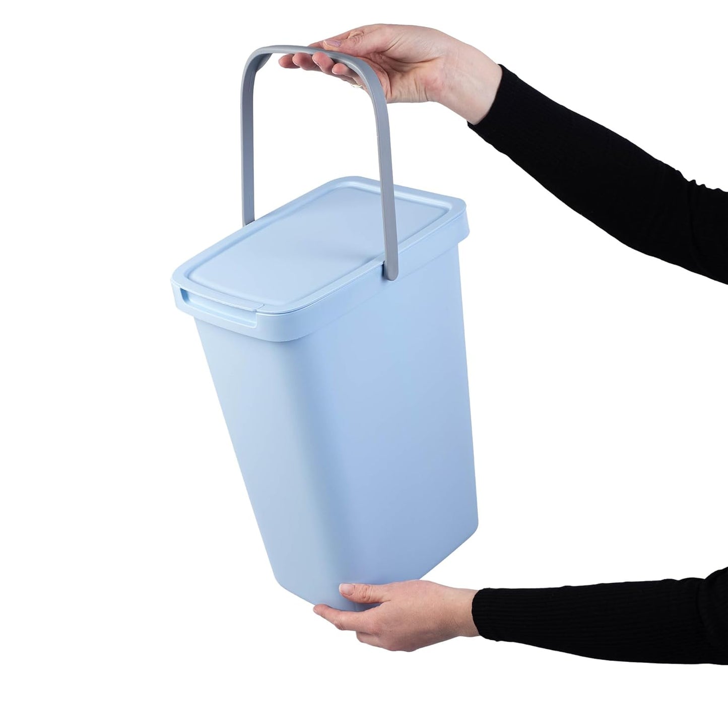 Abfallbehälter mit Deckel und Griff, 12L / Blau