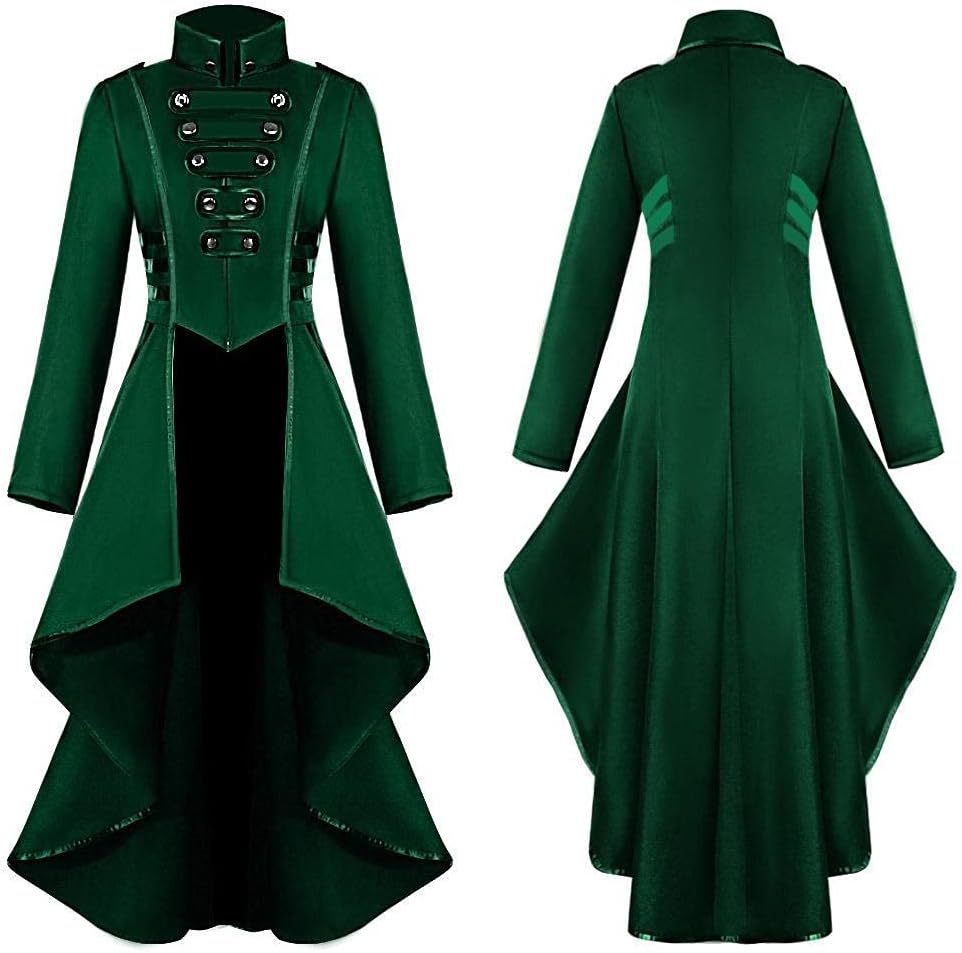 Steampunk Vintage Frack Jacke, Grün L