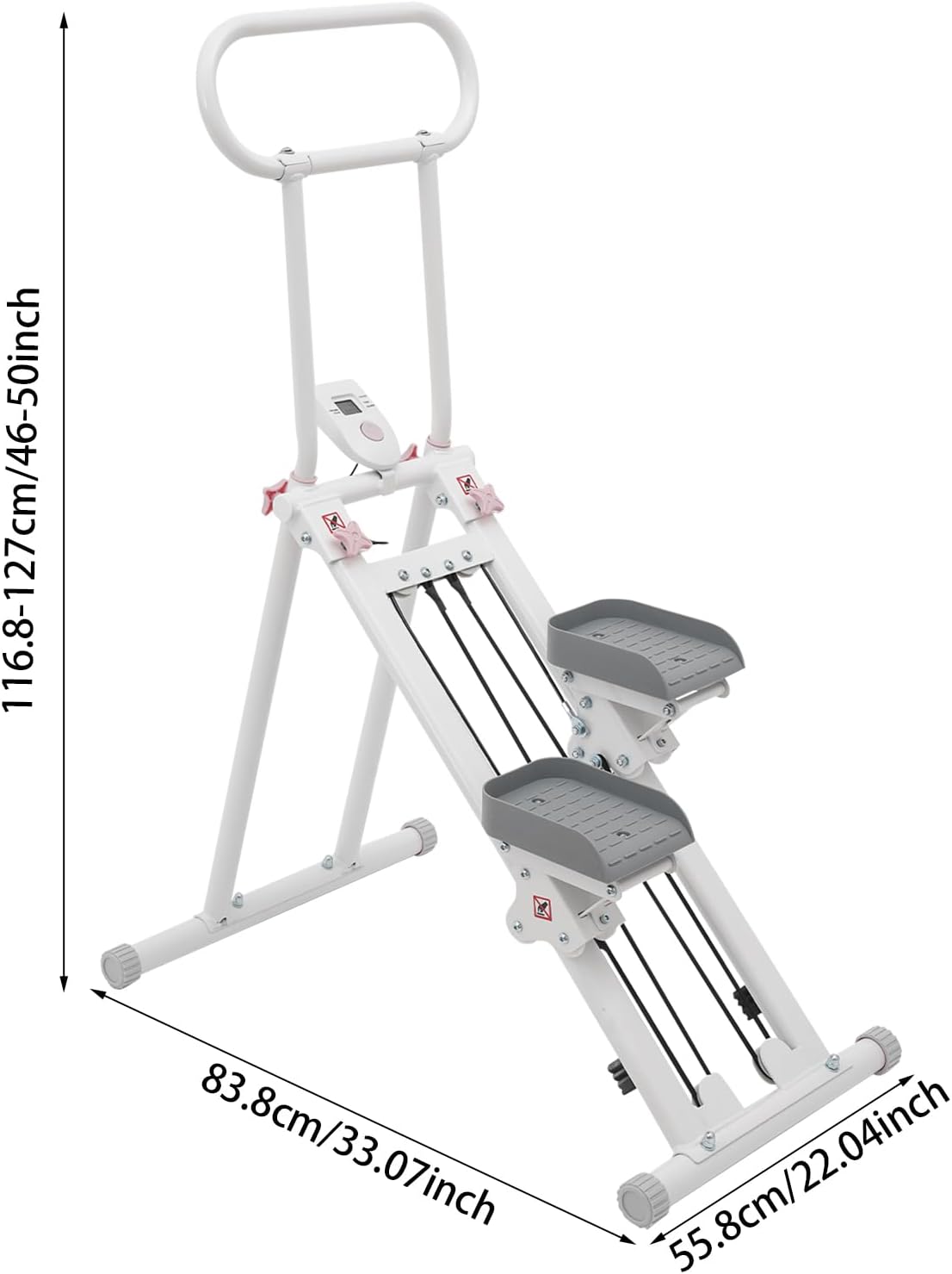 Vertikale Klettermaschine mit LCD-Display, Weiss