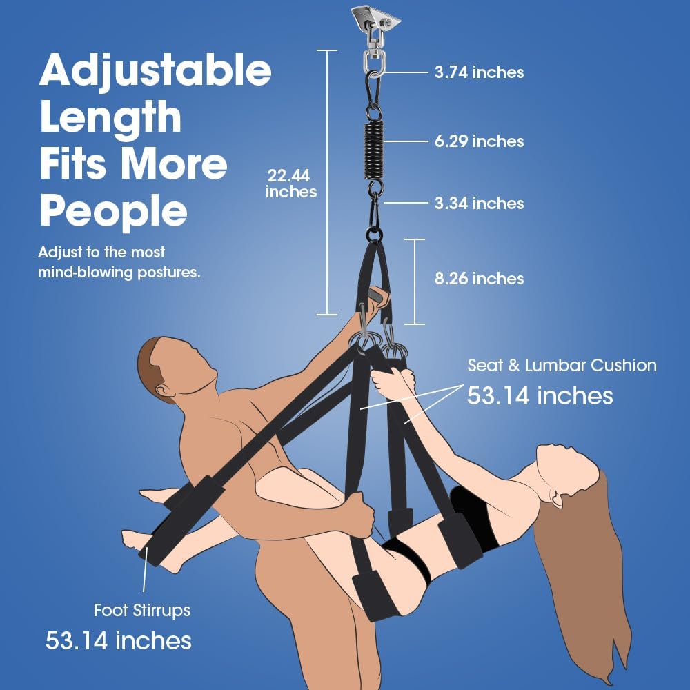Enhanced 360° Sexschaukel mit Bondage-Riemen