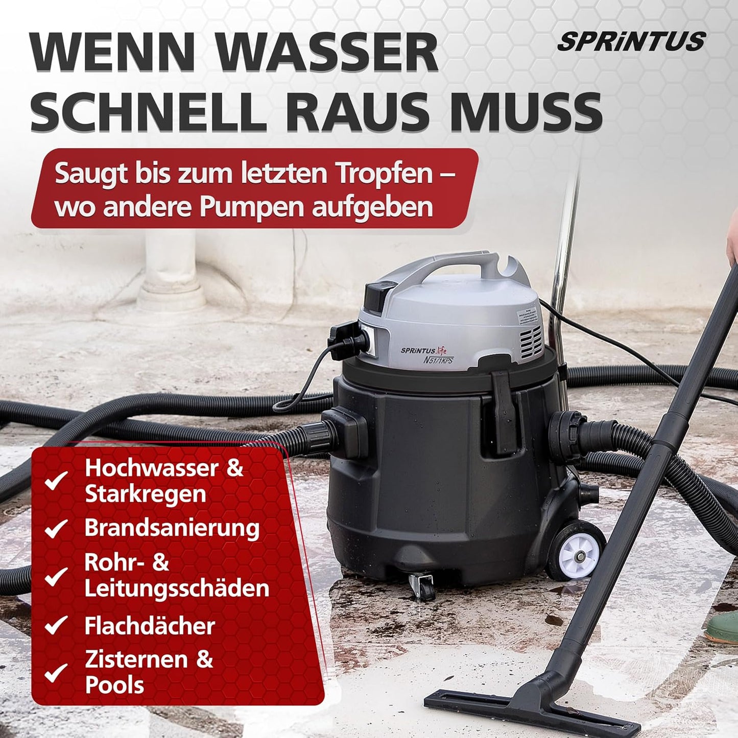 N51/1 KPS Nasssauger mit Abpumpfunktion