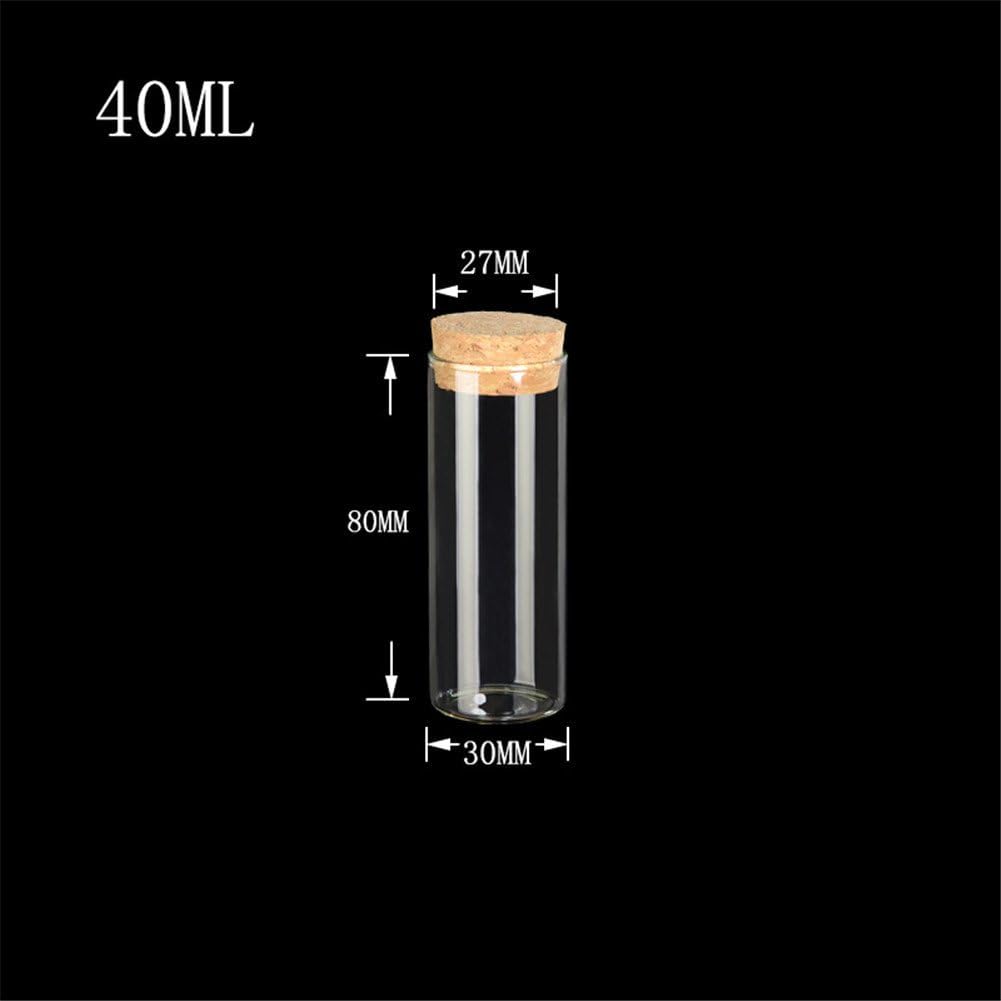 50 x Glasflaschen mit Korken, 50 / 40ml