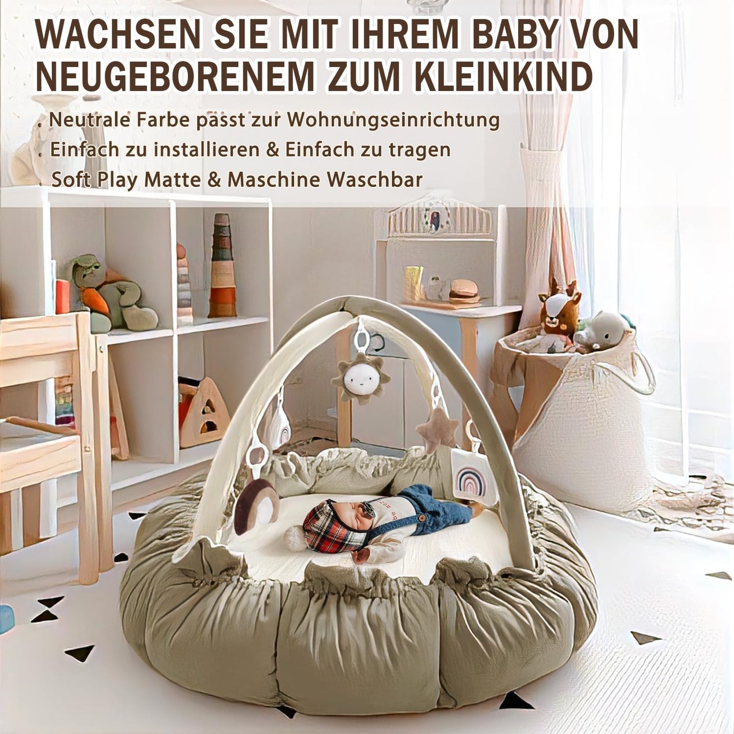 Wandelbares Baby-Spielbogen Set, Braun