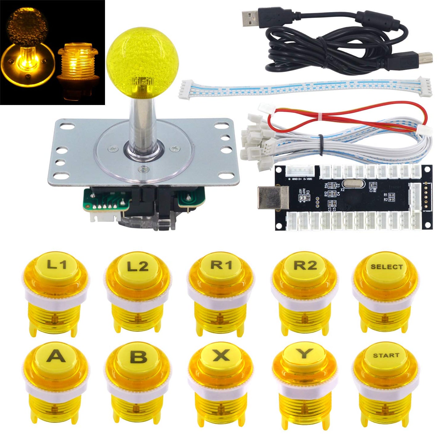 Arcade LED DIY Kit mit Joystick und USB Encoder