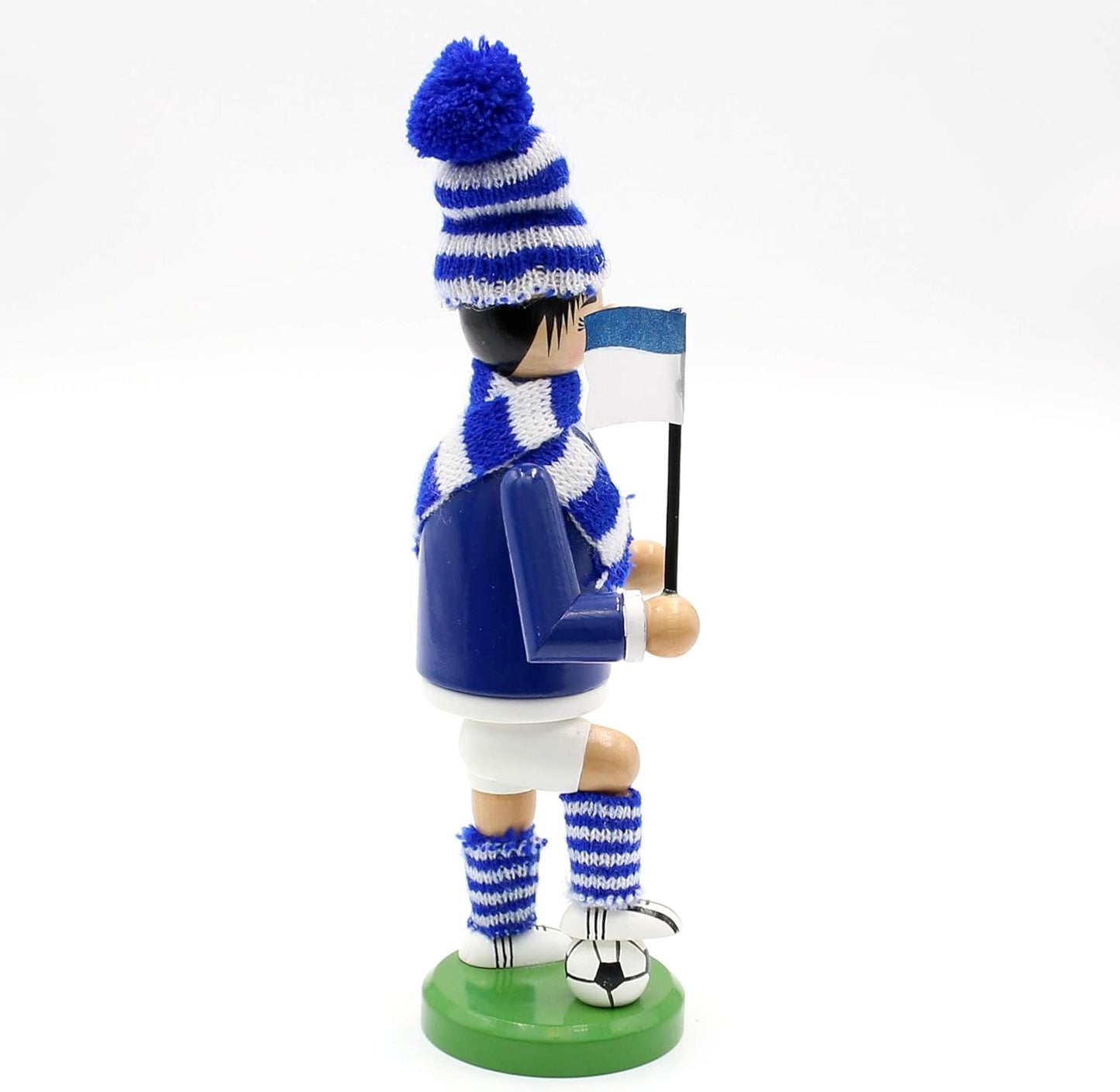 Räuchermann Fussballer, Blau / Weiss