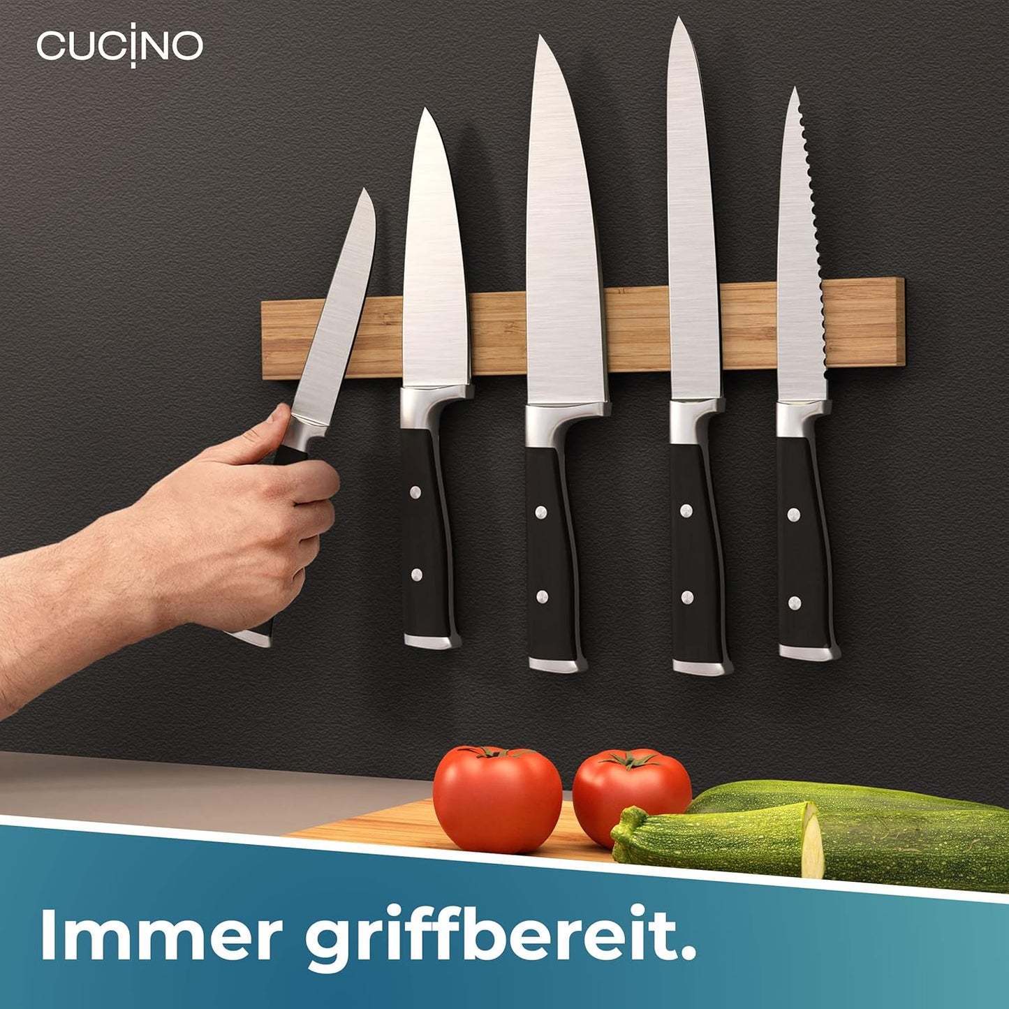 Bambus Magnetmesserleiste, Bambus 40cm