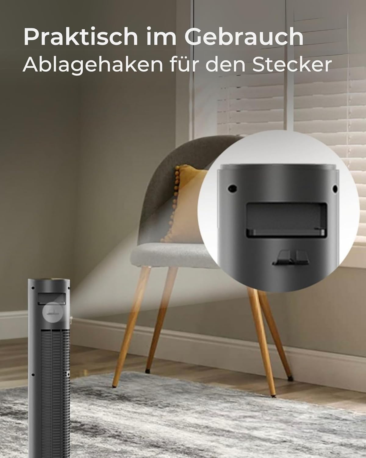 Turmventilator CF2205 mit Fernbedienung, Schwarz