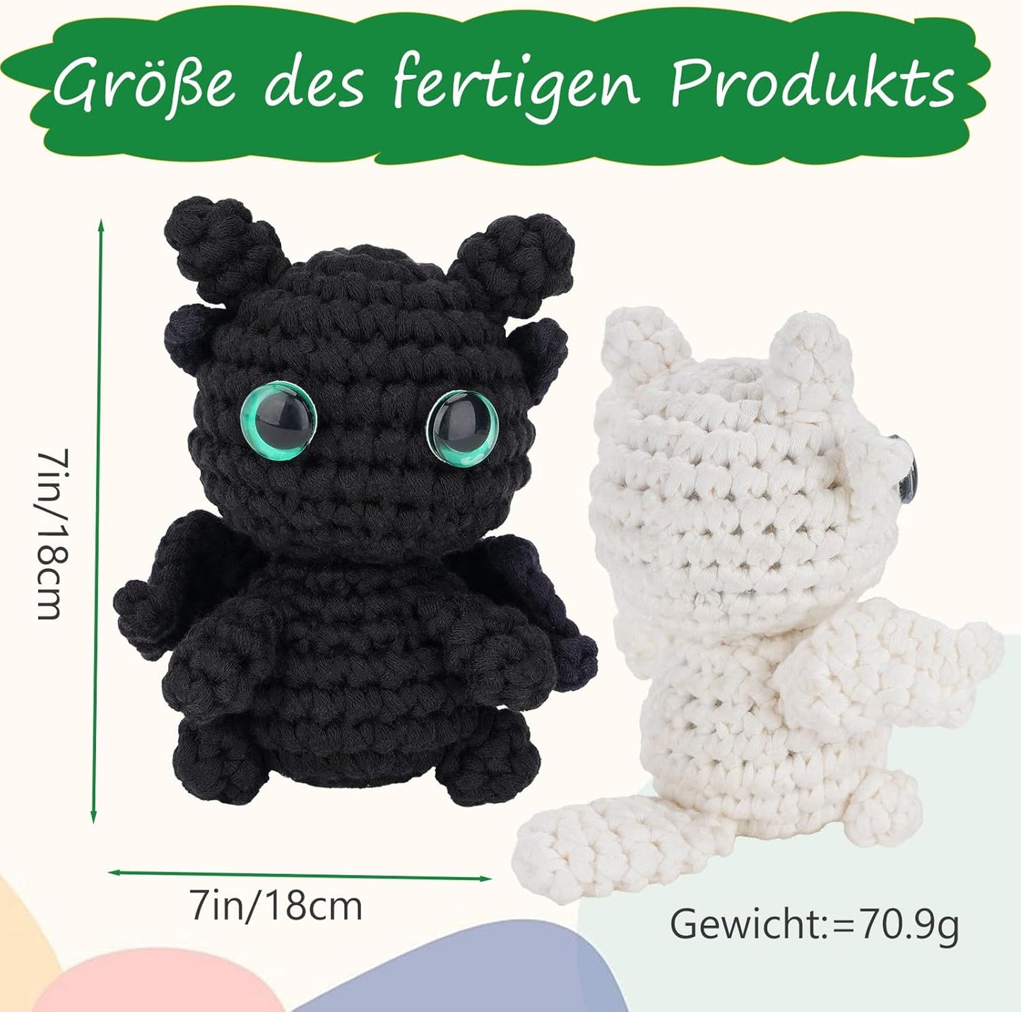 Häkelset für Anfänger 2 Drachen