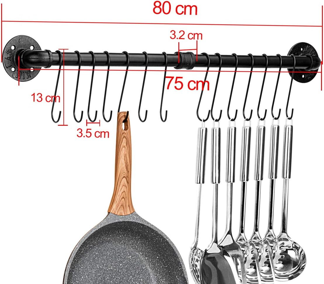 Hakenleiste mit 14 Haken, 80 cm/14 Hacken