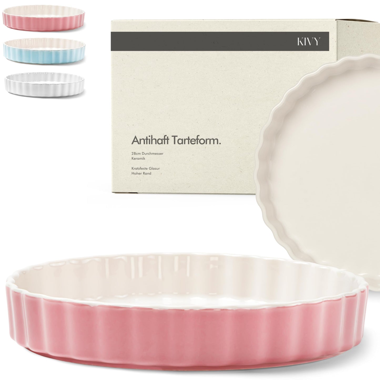 Tarte- und Quicheform, 28 cm, Tarteform Rosa