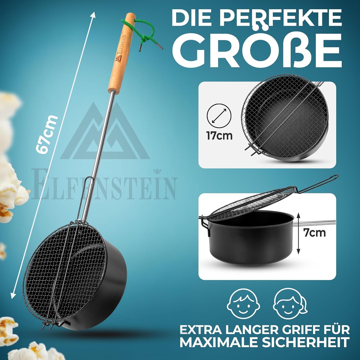 Outdoor-Popcorn-Pfanne für Lagerfeuer und Grill
