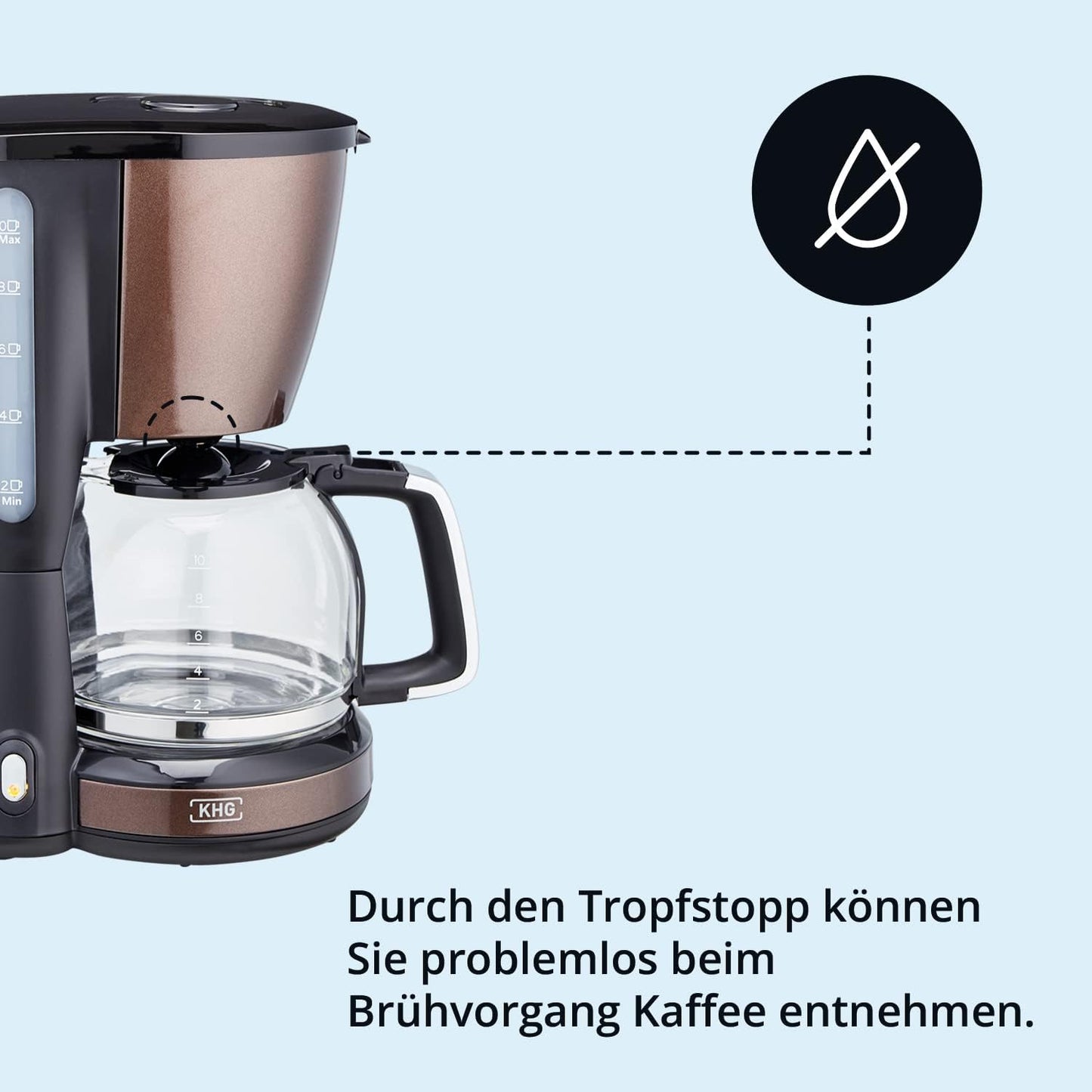 Kaffeeautomat KA-123 mit Glaskanne für 10 Tassen