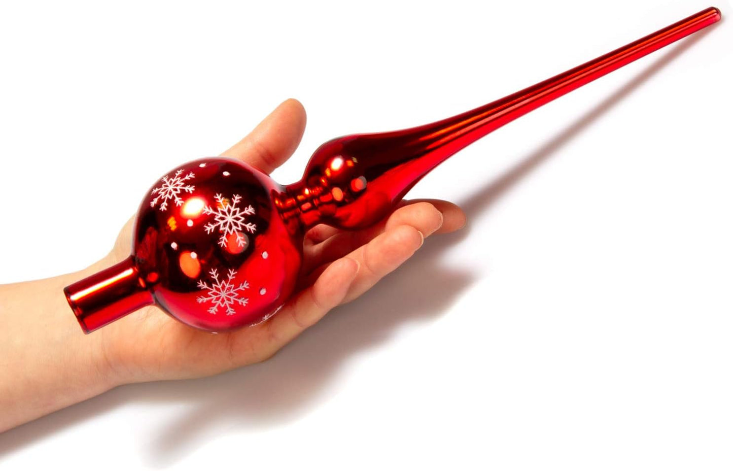 Weihnachtsbaumspitze aus Glas, Rot 28cm, 01 Stück - glänzend