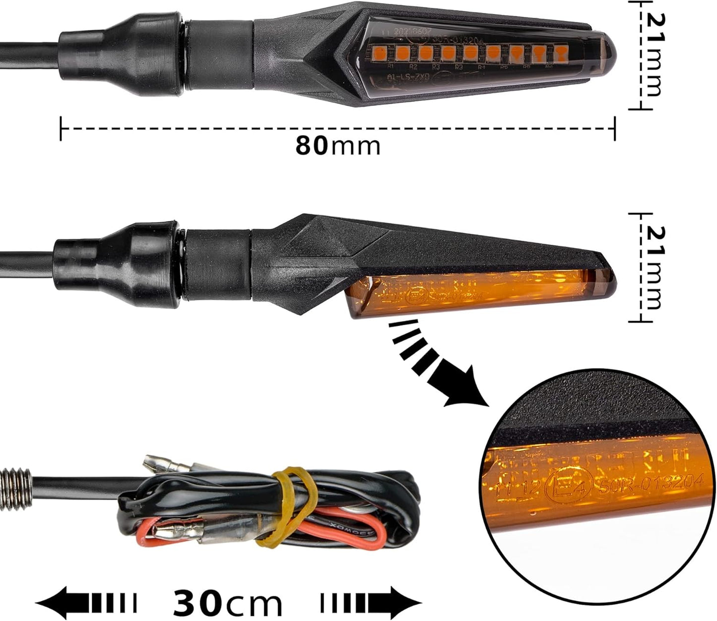 Universal LED Motorrad Miniblinker 4er-Set, 4 Stück Led Blinker 2-Paar NewDesign