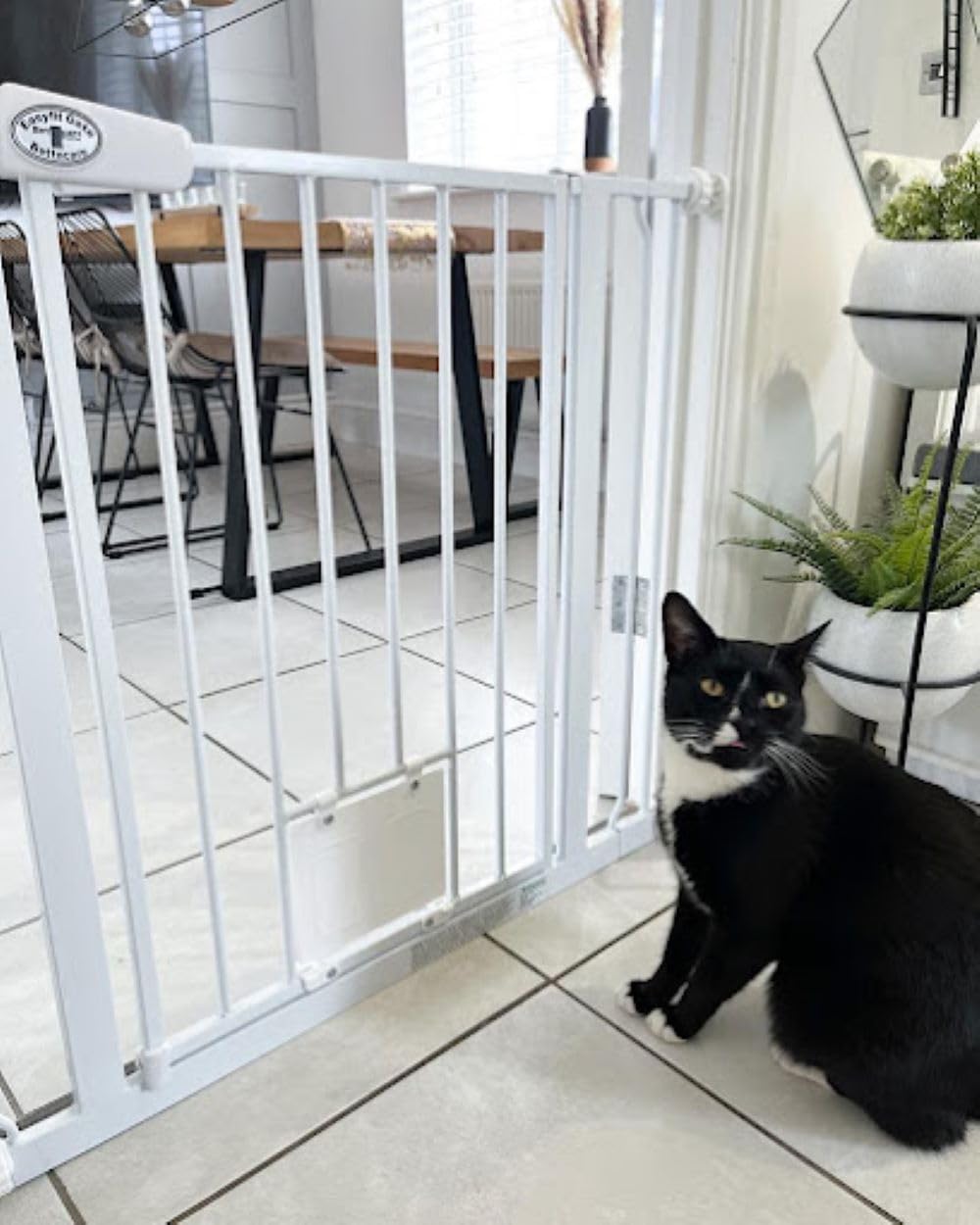 Haustiergitter mit abschliessbarer Katzenklappe, 75-83cm, 75cm - 83cm