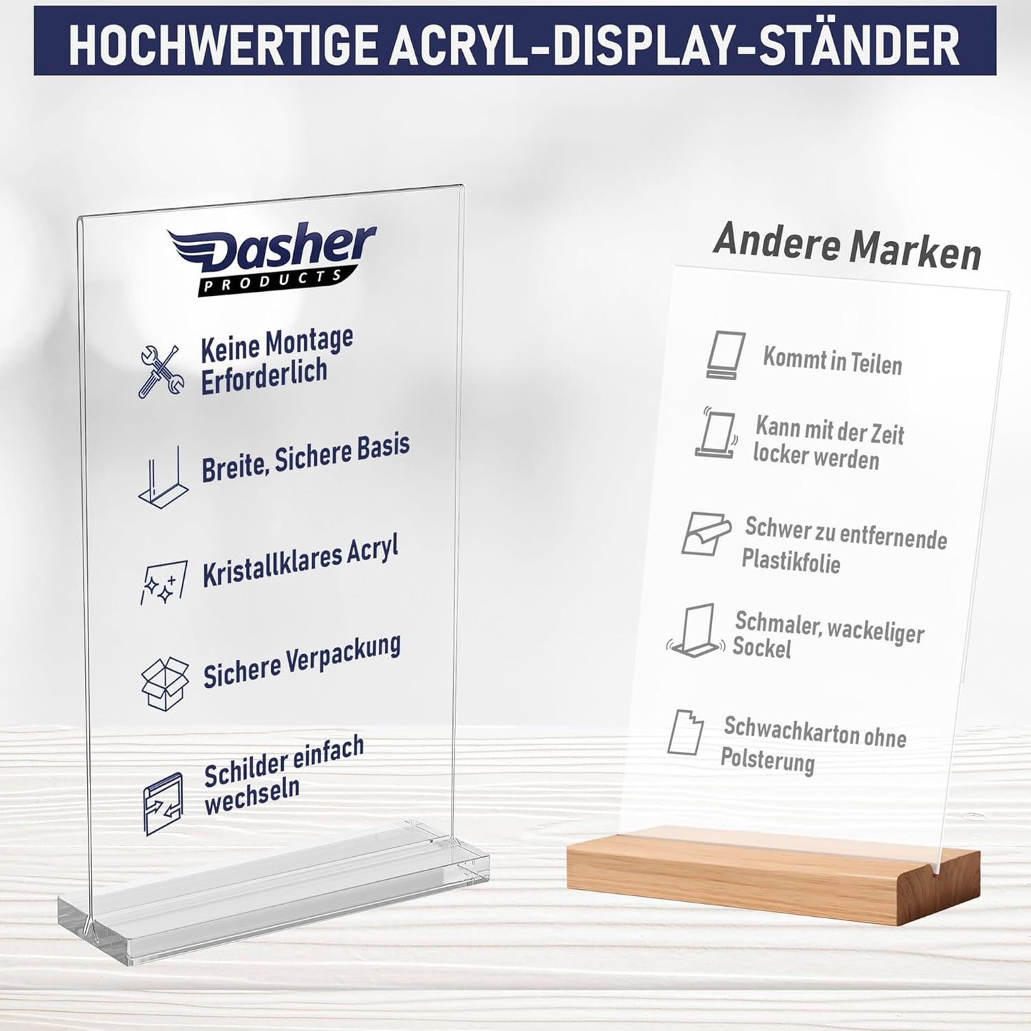 6-teiliges Schilderhalter Set für Tisch-Displays, A5