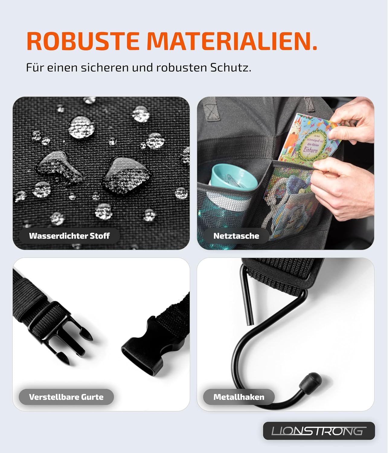 2er-Set Auto-Rücksitz-Organizer & Rückenlehnenschutz, Basic 2 Stück