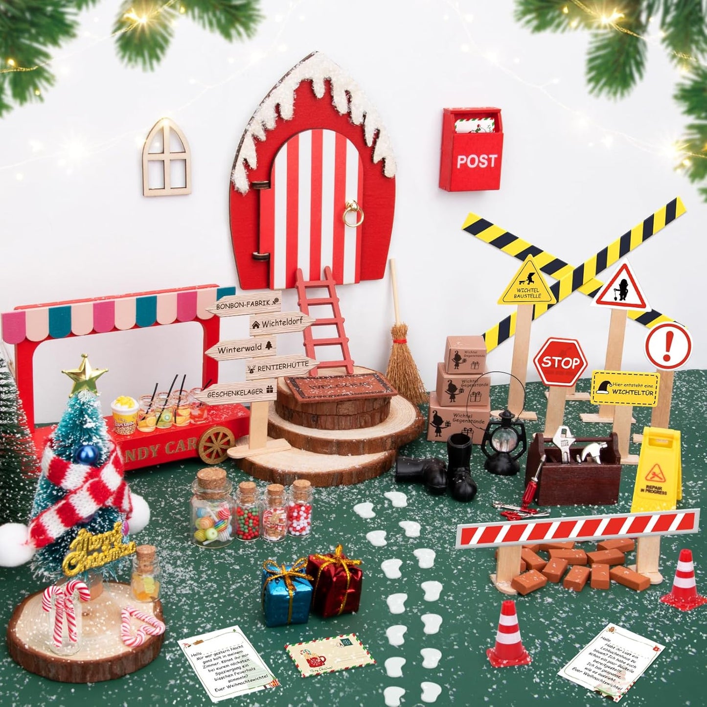 43-teiliges Wichtel Zubehör-Set Weihnachten, B-Stil