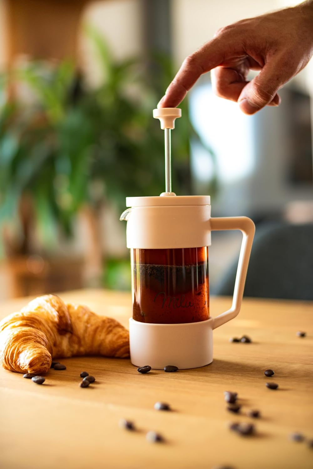 French Press Kaffeebereiter 1L, Beige 1000 ml