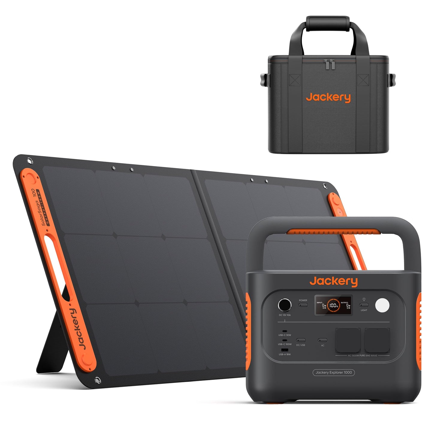 Solargenerator 1000 v2 mit 100 W Solarpanel-Set, E1000 v2+100W+Tragetasche M