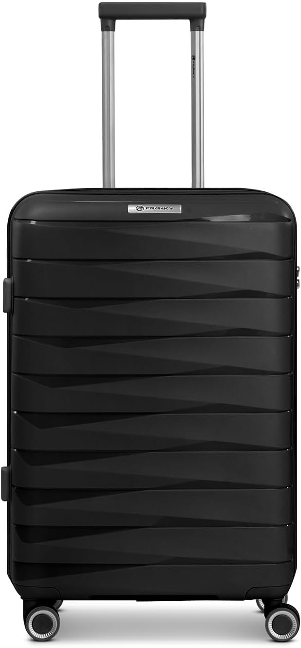 London 4 Rollen Trolley, Schwarz Koffer M + (65 cm)