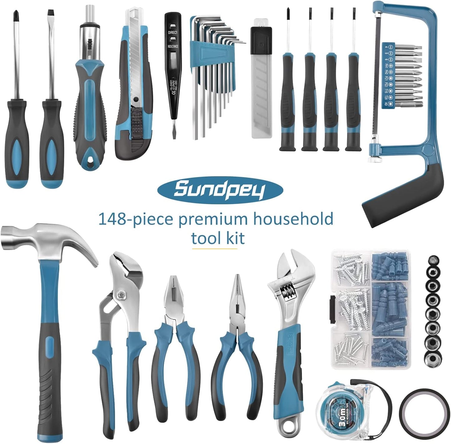 Werkzeugkasten, 148pcs Blau