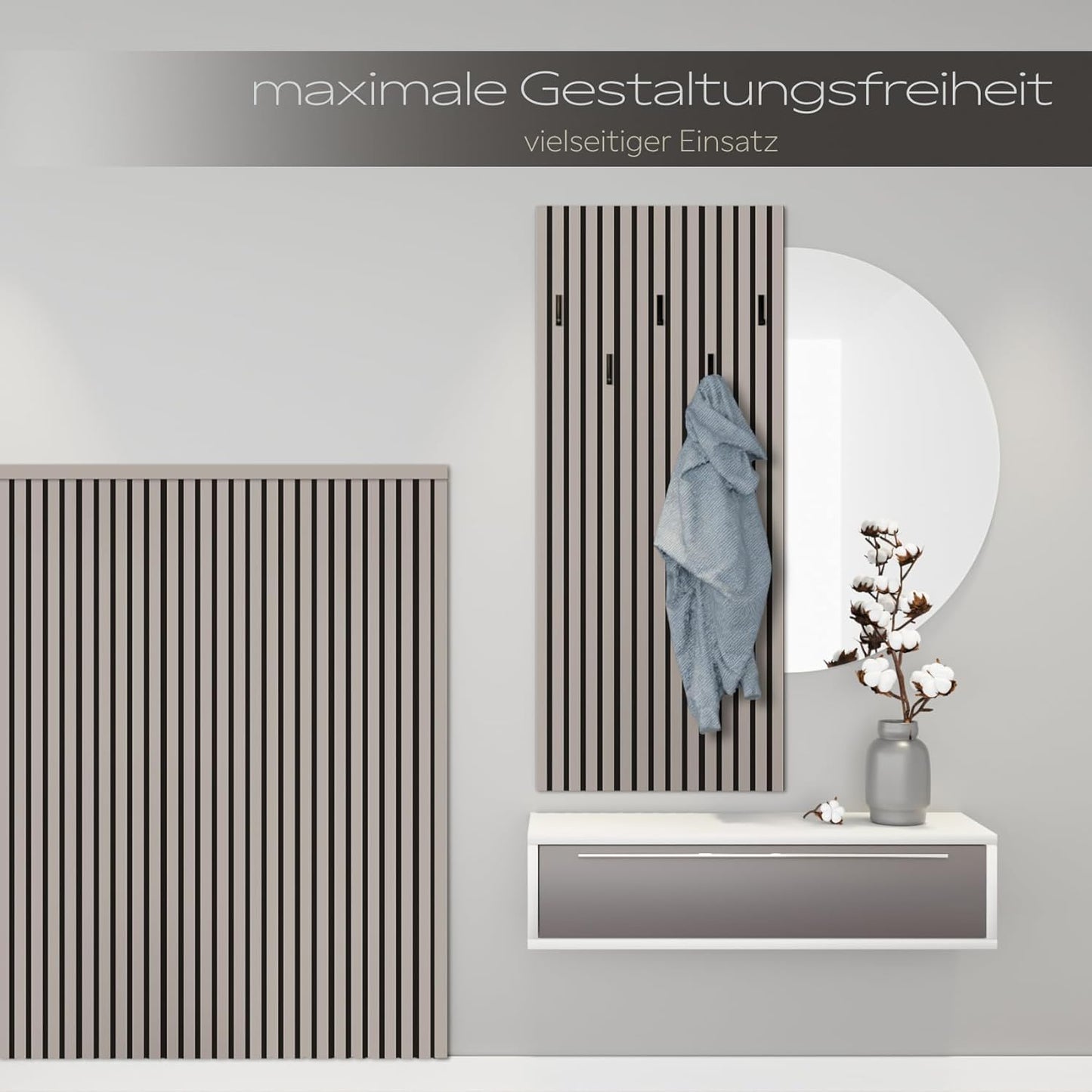 Akustikpaneele Schalldämmung 0.83m², Sandgrey 0.6W x 1.4L m