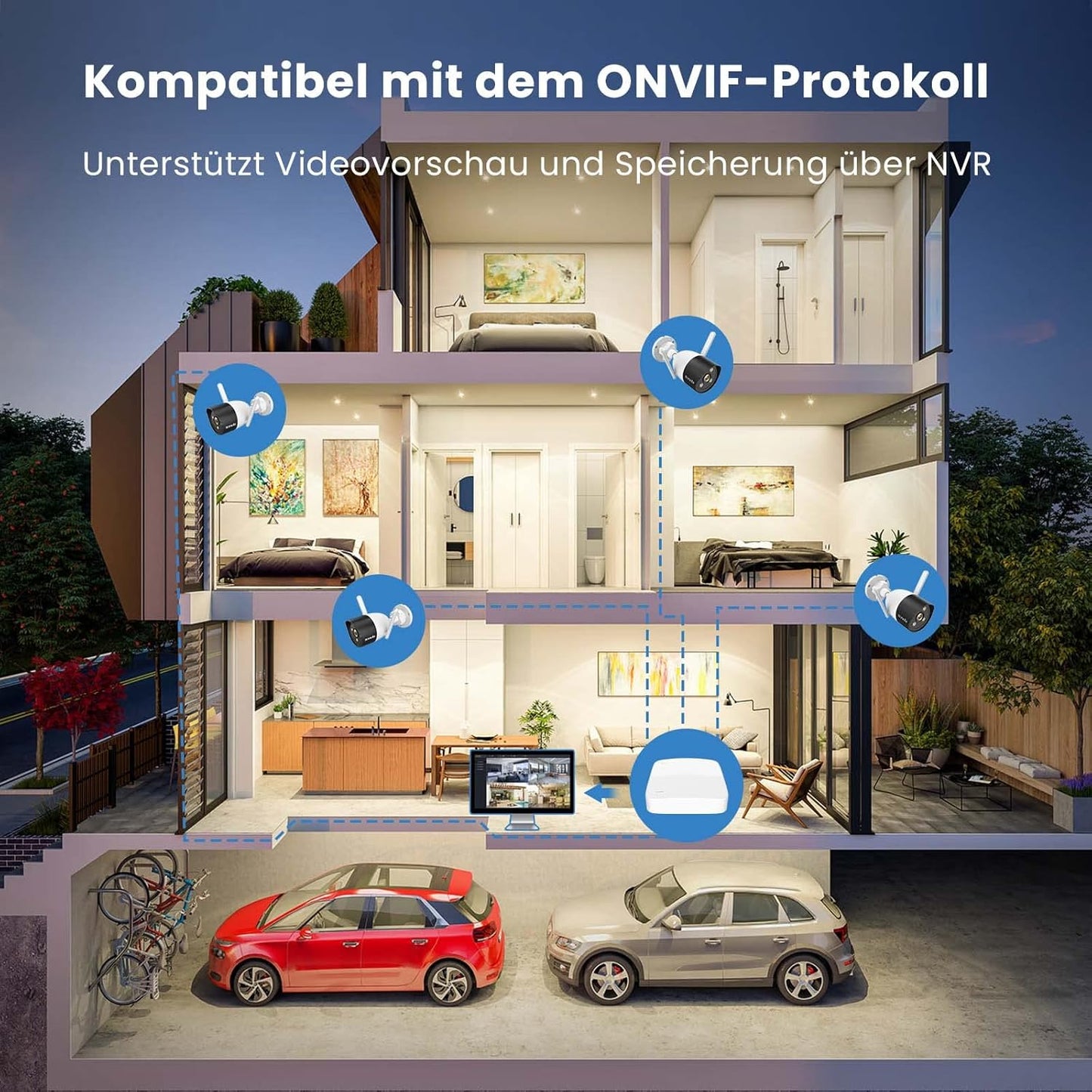 Überwachungskamera mit Vollfarb-Nachtsicht, CT3| 1080P