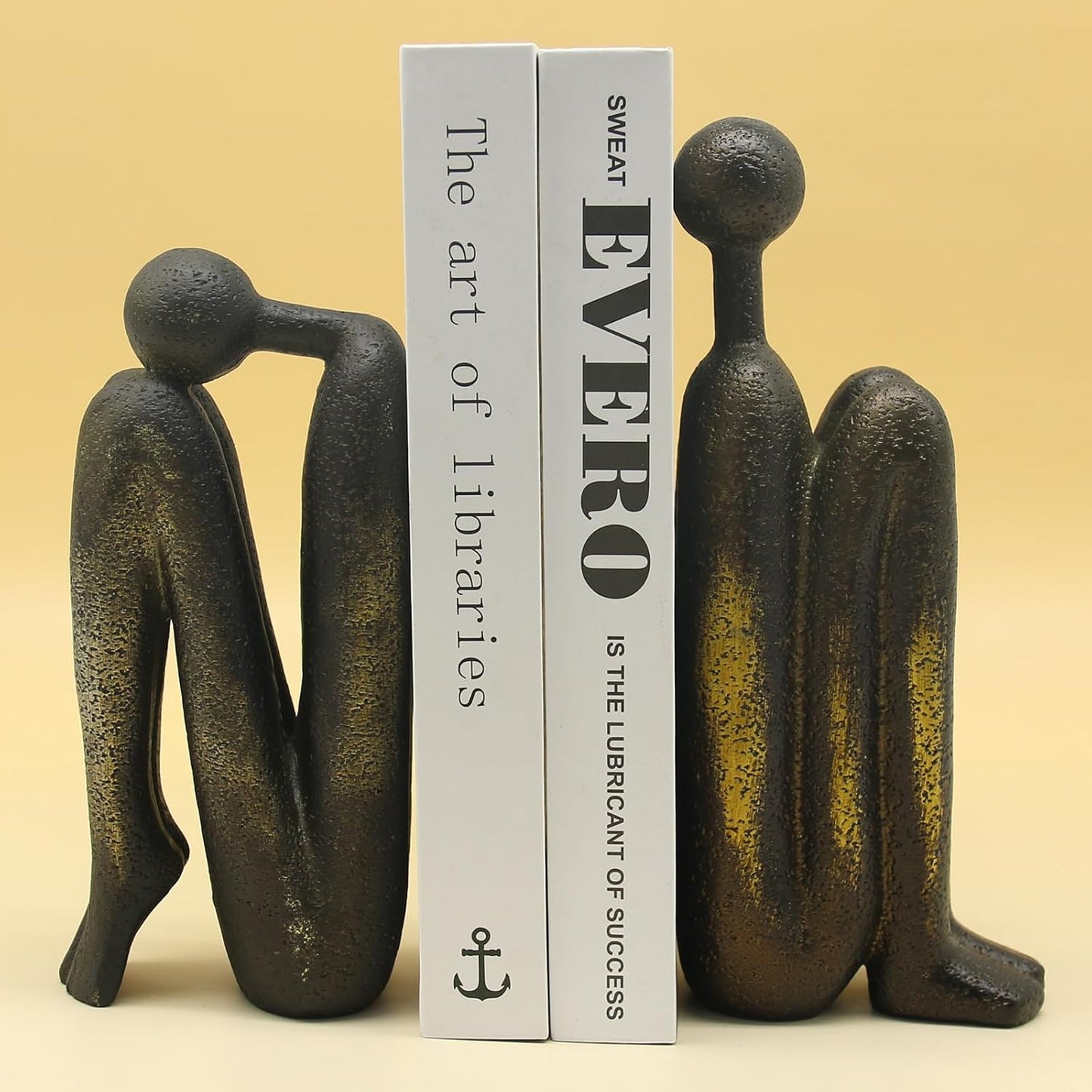 Dekorative Thinker-Buchstützen, Bronze