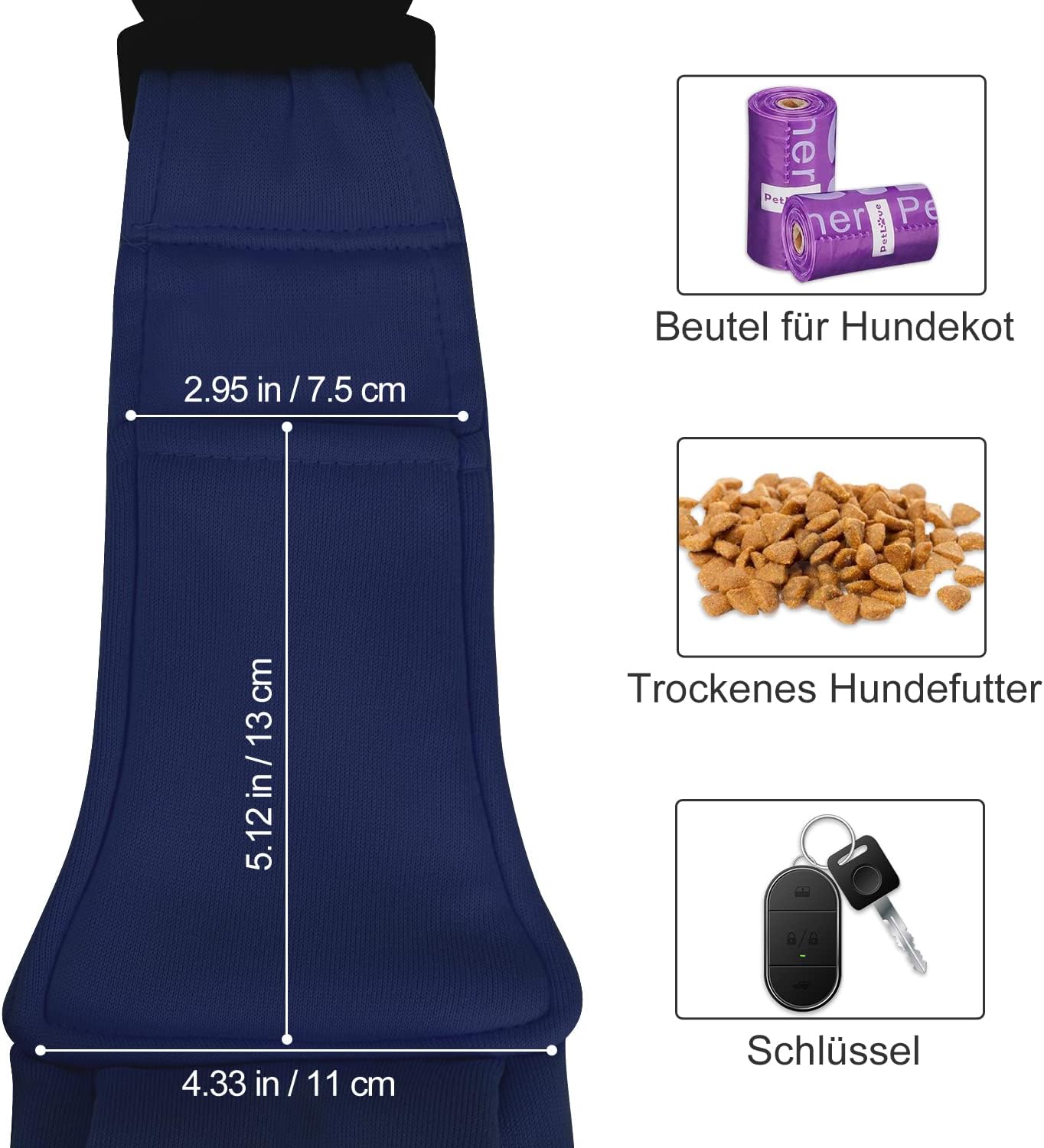 Hunde-Tragetuch, einstellbar & reversibel, Blau