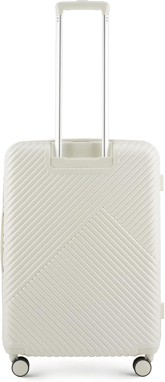 Reisekoffer Trolley mit Hartschale und Zahlenschloss, 65l, Weiss Mittlerer koffer