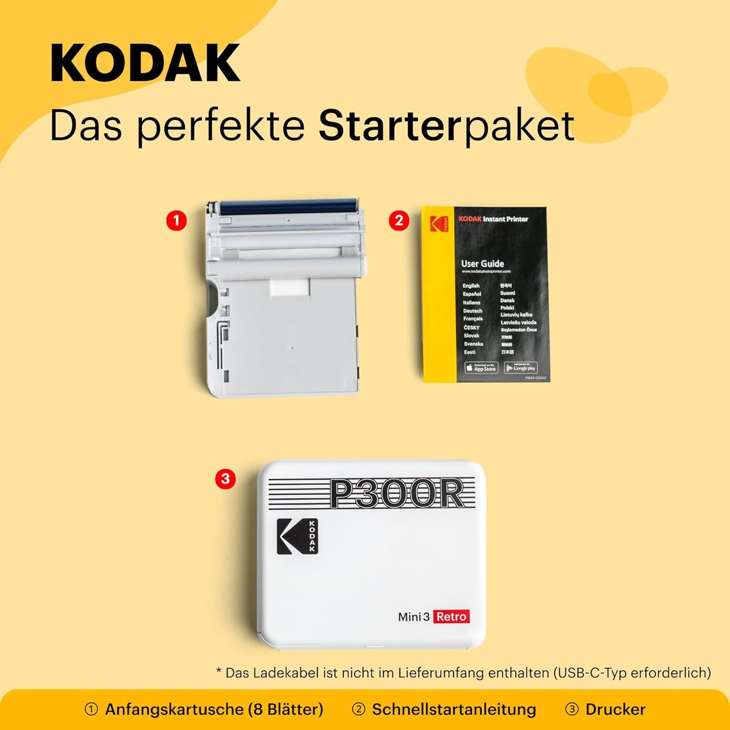 Fotodrucker Mini 3 Retro, s Schwarz