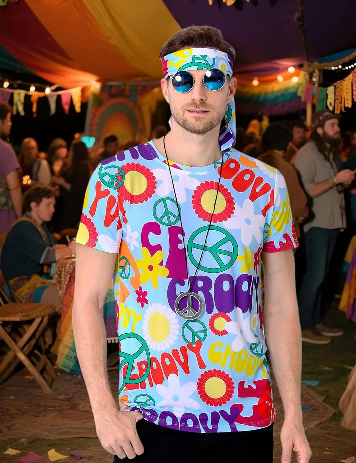70er Groovy Hippie-Kostüm, M Peace
