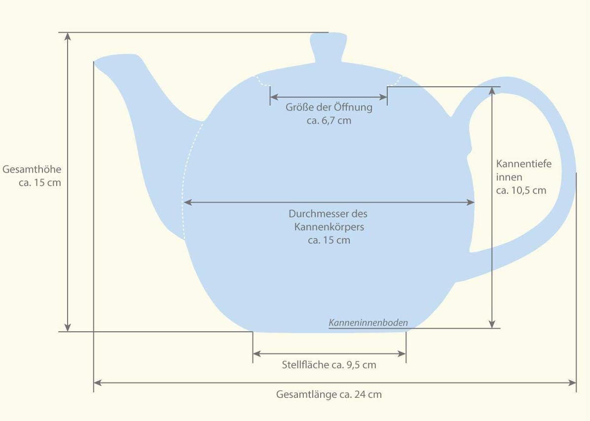 Teekanne mit Stövchen, Kanne + Stövchen 0: Weiß Ohne Deko