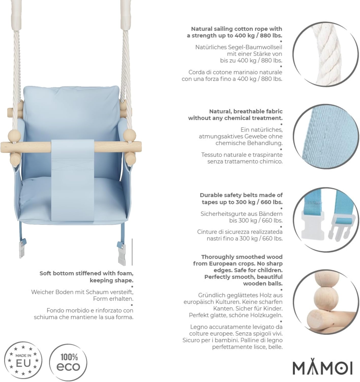 Babyschaukel, Blau