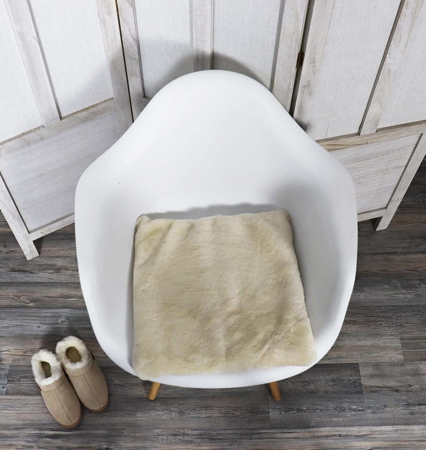 Sitzpolster aus Merino, Beige 40x40cm